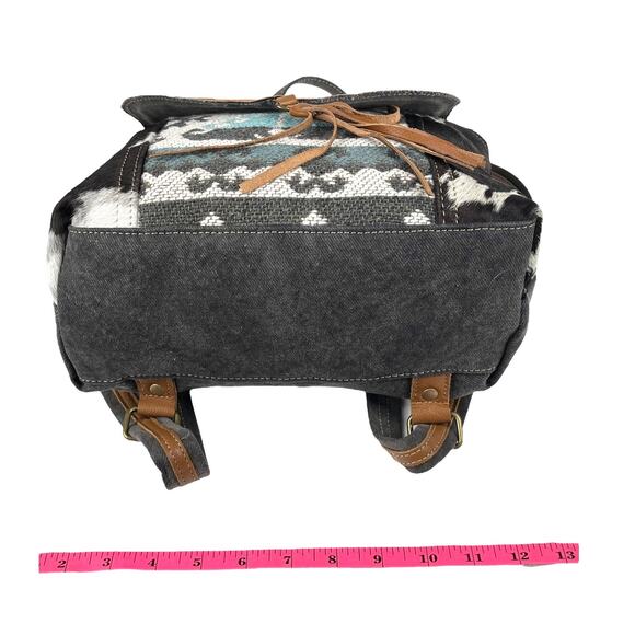 NEW Myra Tapestry & Leather Cowhide Hair BACKPACK HANDBAG 12x13" Purse Isabella - Picture 10 of 14